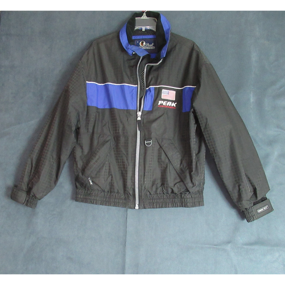 Vtg Peak Performance Jacket Medium Black Vail 1999 Ski Champs GoreTex Coat USA